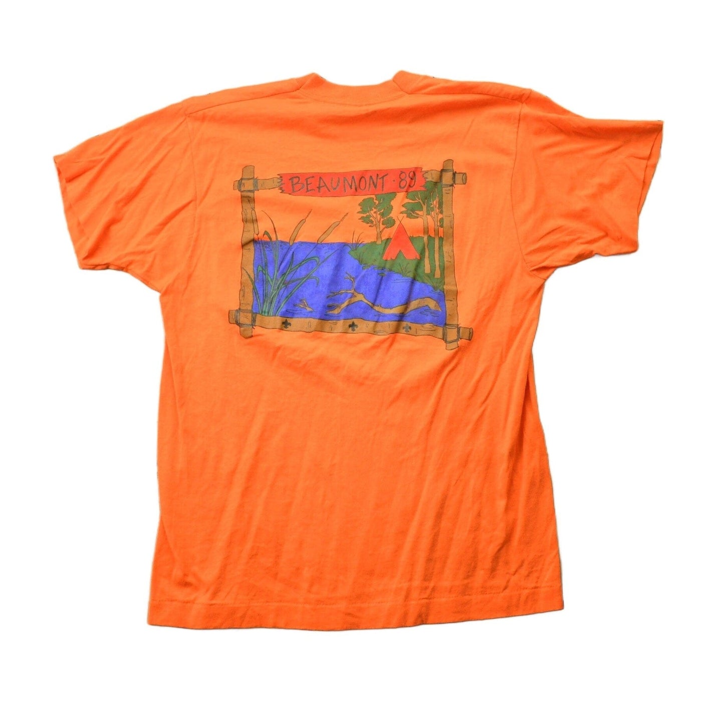 Vintage 1989 Beaumont Alberta Camping Graphic T Shirt Men's Large from propervintagecanada