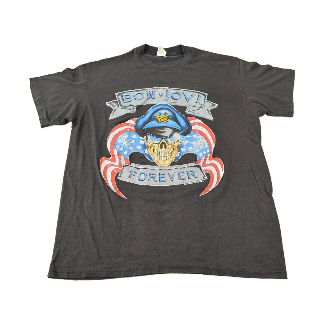Vintage 1989 Bon Jovi Forever The Brotherhood Tour Band T-shirt Men's Medium from propervintagecanada