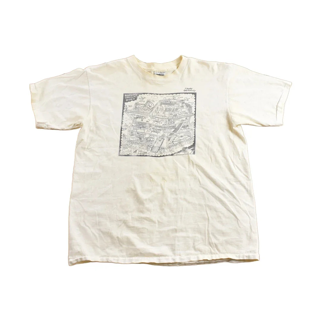 Vintage 1989 Bongo's Dream Dorm Mattt Groening Apple Graphic T-Shirt Men's Large from propervintagecanada