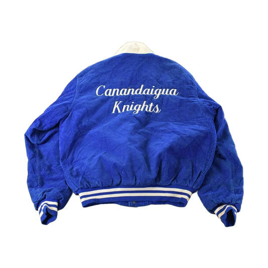 Vintage 1989 Canandaigua Hockey Corduroy Snap Button Varsity Jacket Men's Large / Patchwork / Sportswear Coat from propervintagecanada