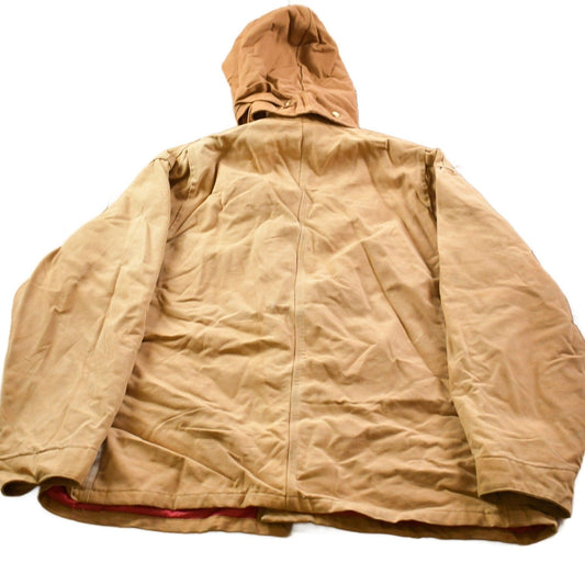 Vintage 1989 Carhartt 100 Years Red Quilt Lined Traditional Coat Hooded Men's 2XL from propervintagecanada