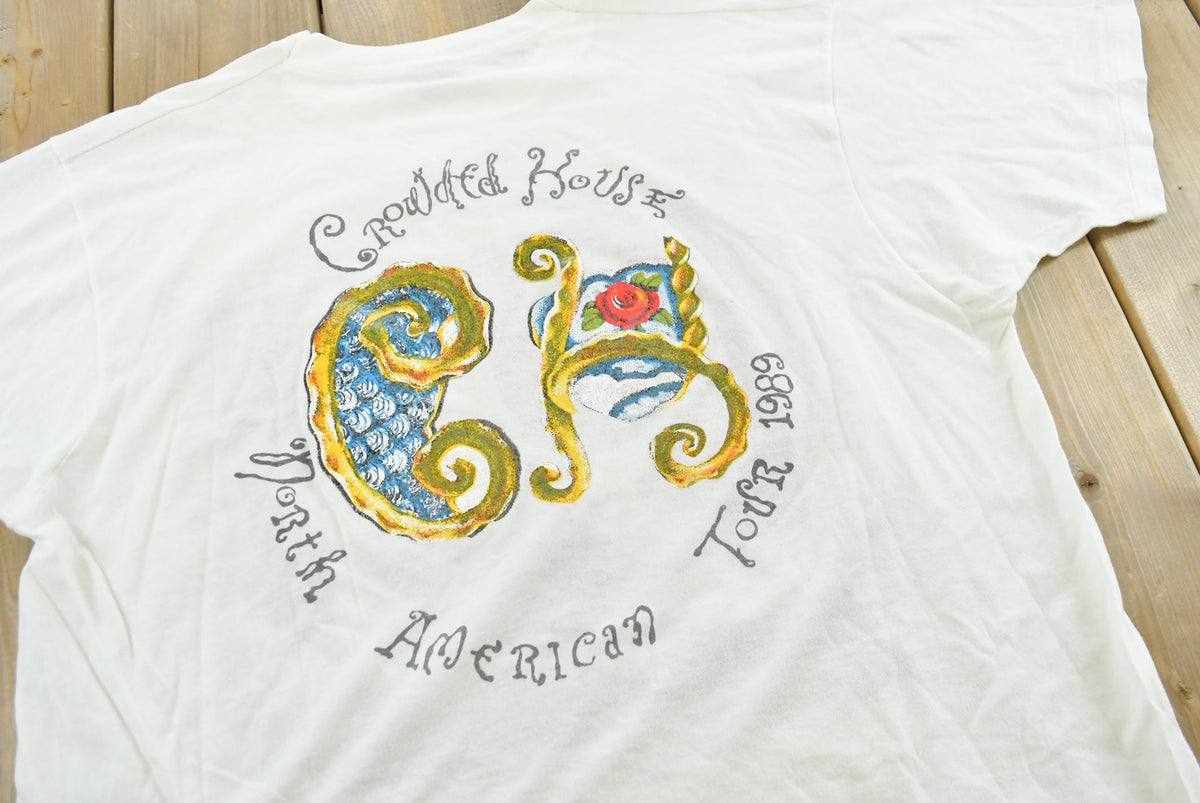 Vintage 1989 Crowded House North American Tour Band T-shirt Men's M from propervintagecanada