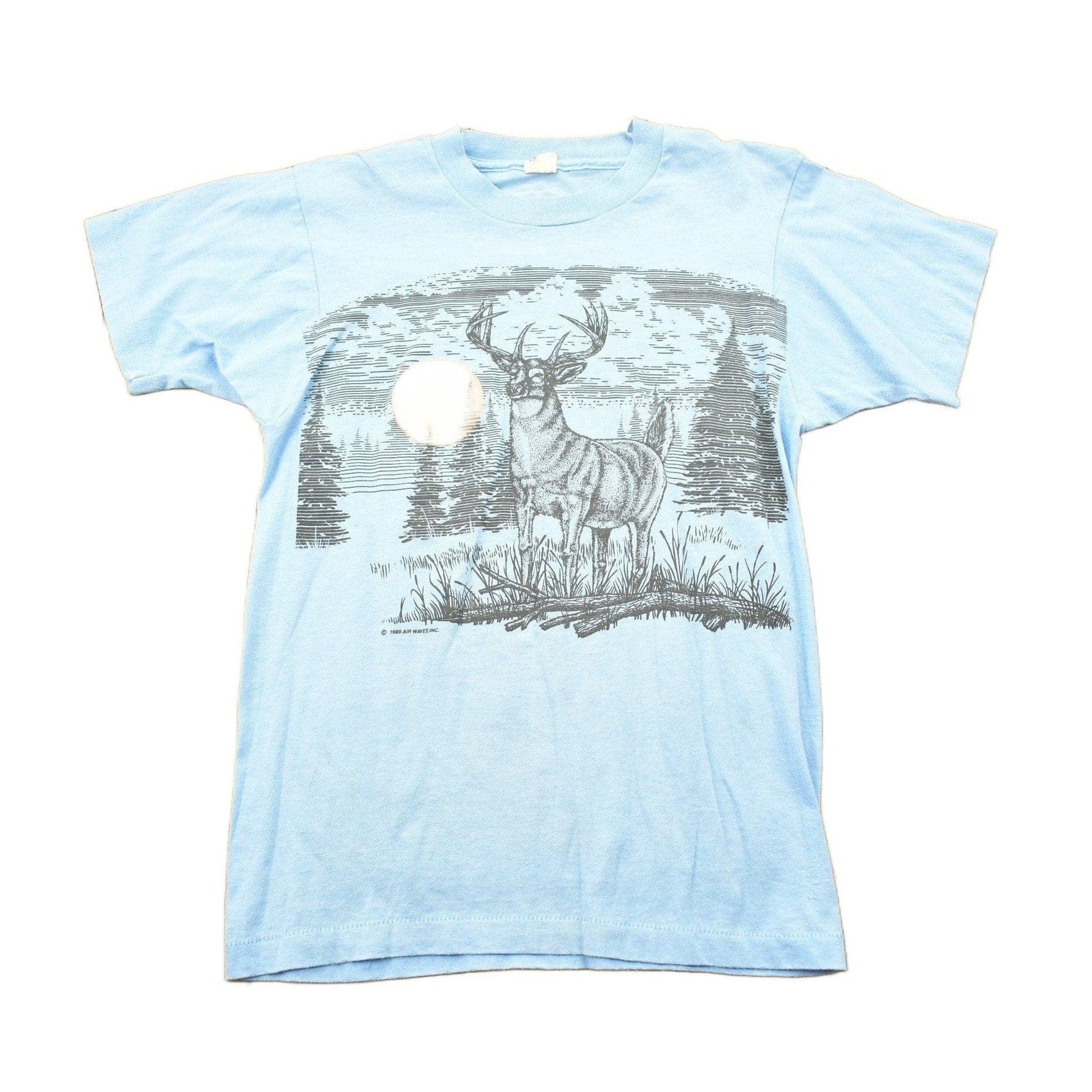 Vintage 1989 Deer Theme Graphic T Shirt Men's S from propervintagecanada