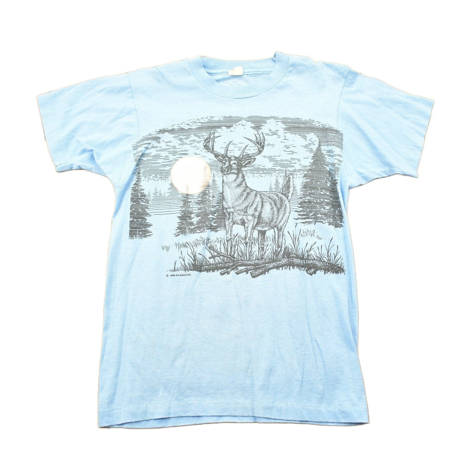 Vintage 1989 Deer Theme Graphic T Shirt Men's S from propervintagecanada