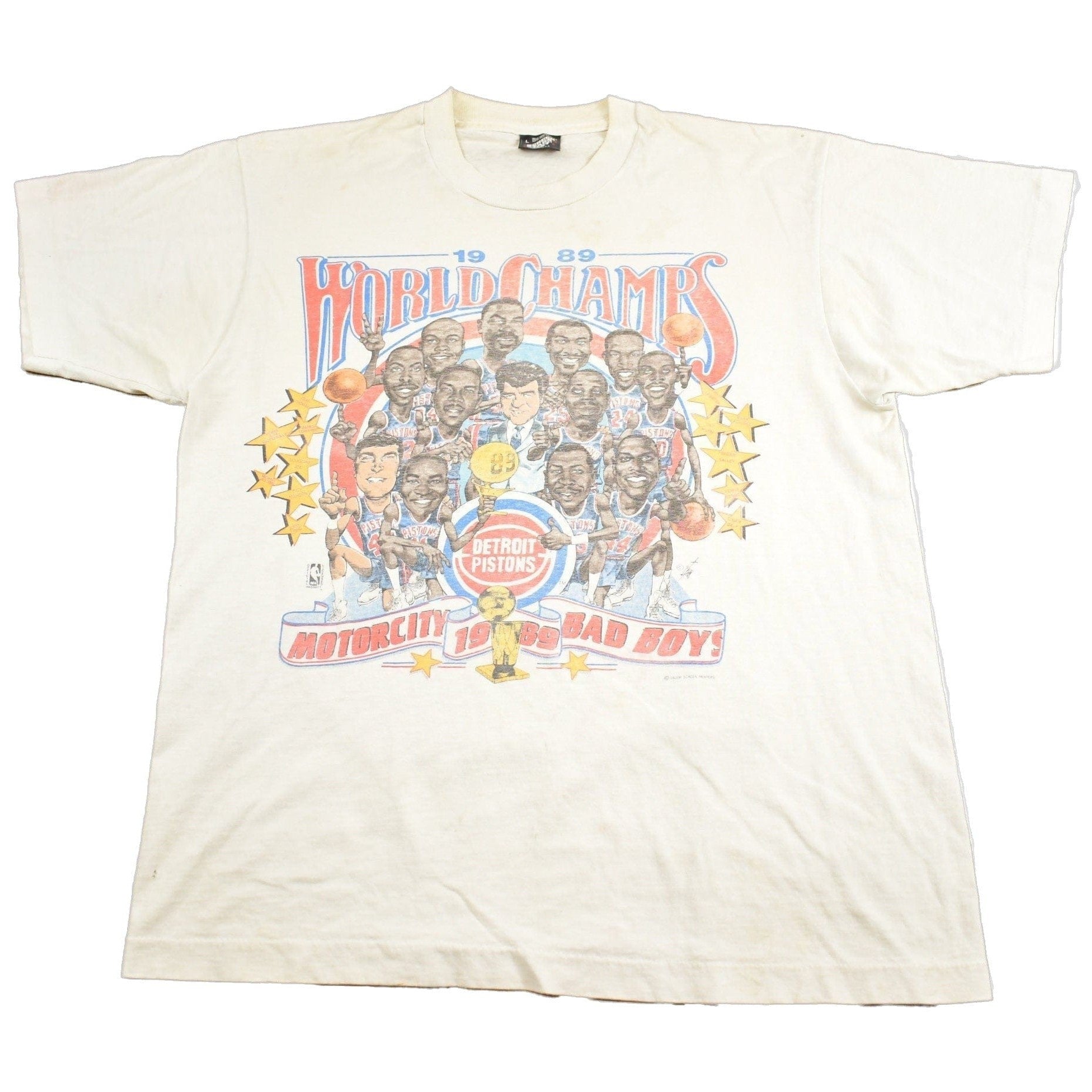 Vintage 1989 Detroit Pistons NBA World Champs Graphic T-Shirt Men's Large from propervintagecanada