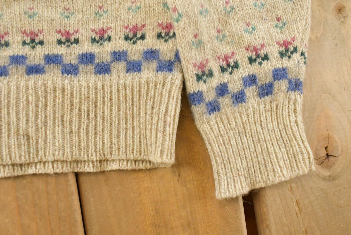 Vintage 1989 Eddie Bauer Farm Pig Wool Knit Sweater Women's S from propervintagecanada