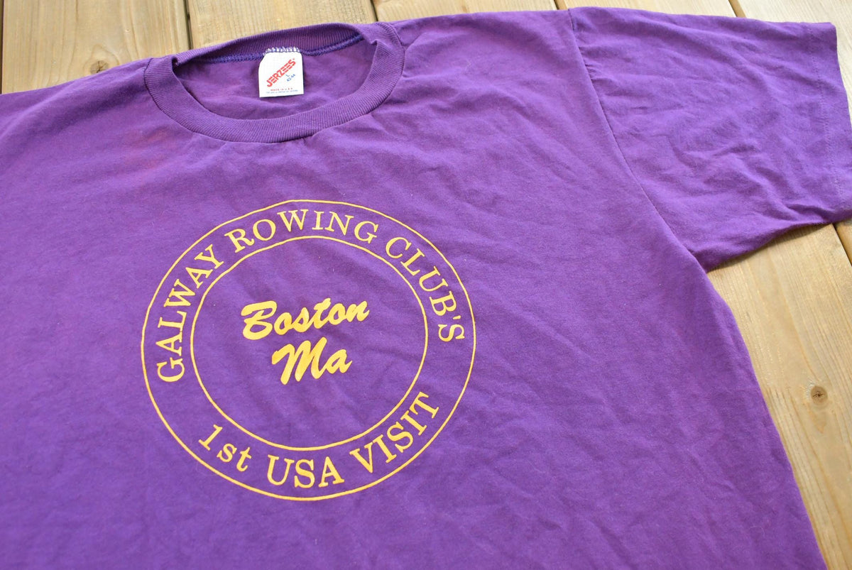 Vintage 1989 Galway Rowing Club Boston T Shirt Mens L from propervintagecanada