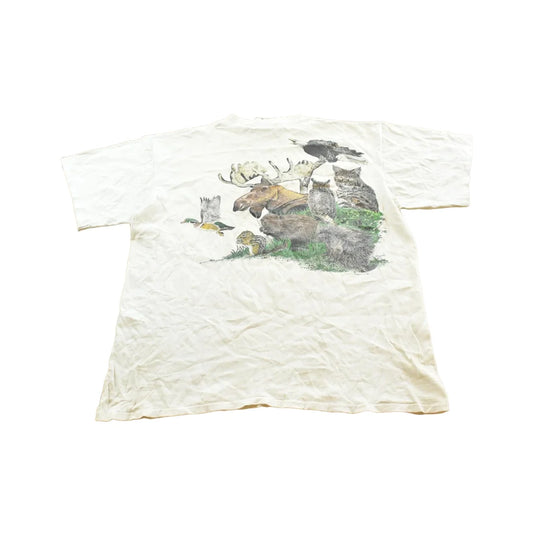 Vintage 1989 Harlequin Forest Animals Nature T-Shirt Men's XL from propervintagecanada
