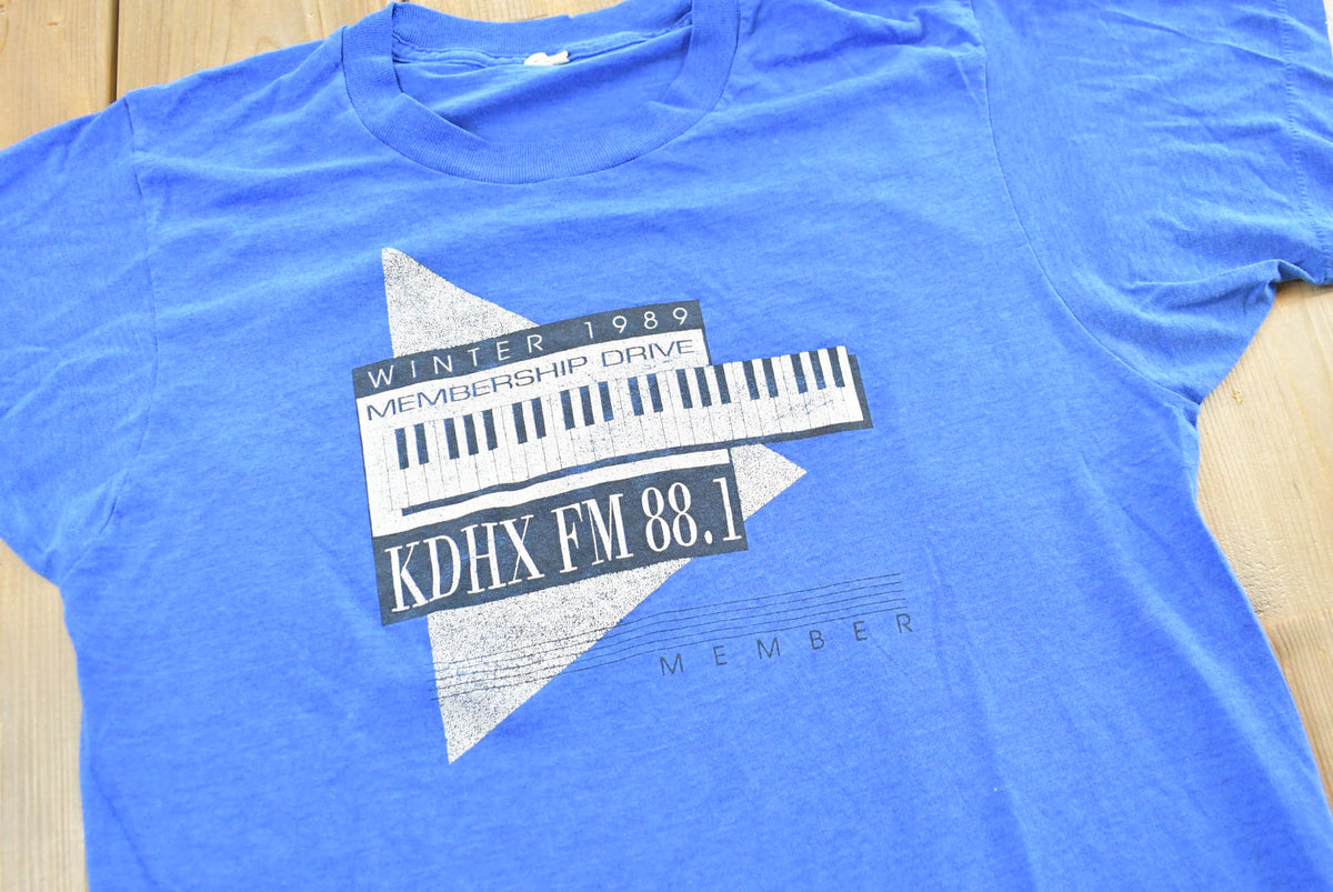 Vintage 1989 KDHX 88.1 FM Winter Membership Drive T-Shirt Men's S from propervintagecanada