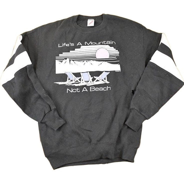 Vintage 1989 Life's A Mountain Not A Beach Graphic Print Crewneck Sweatshirt Men's M from propervintagecanada