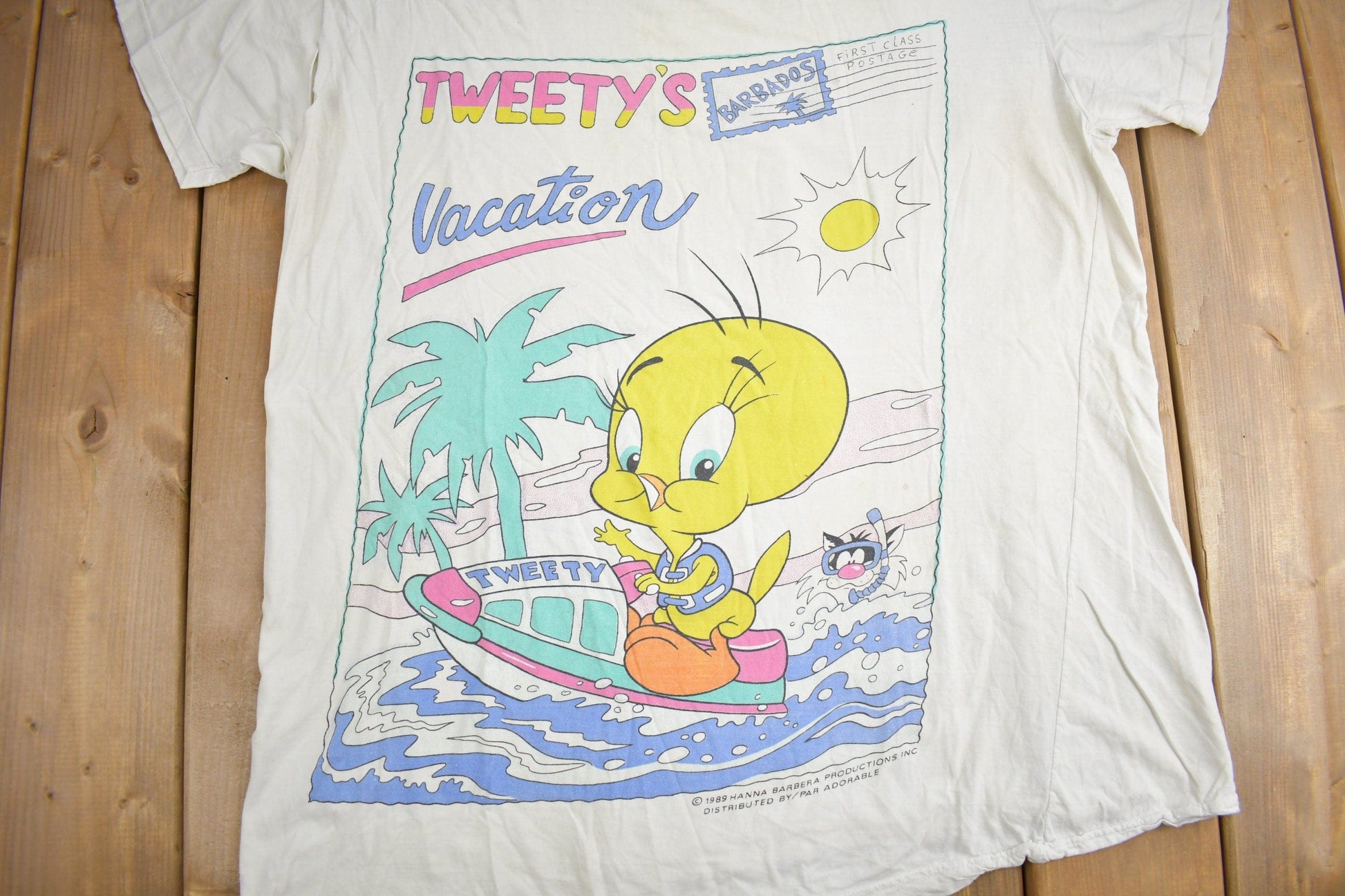 Vintage 1989 Looney Tunes Tweety's Vacation T-Shirt Men's 2XL from propervintagecanada