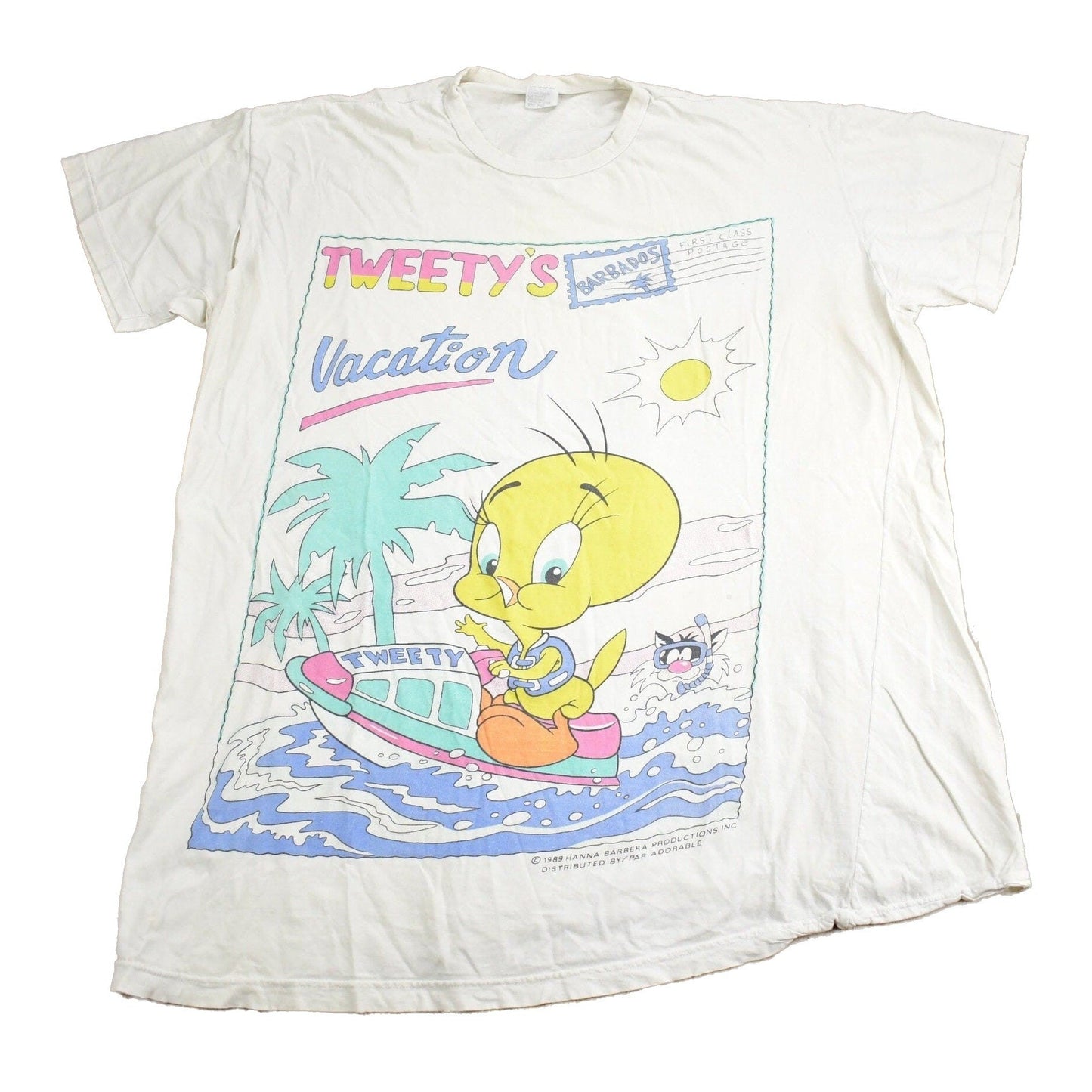 Vintage 1989 Looney Tunes Tweety's Vacation T-Shirt Men's 2XL from propervintagecanada