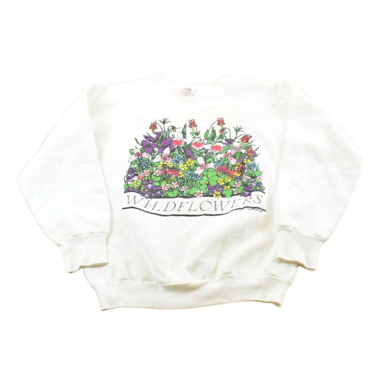 Vintage 1989 Nature Print Wildflowers Sweatshirt Mens Men's Medium from propervintagecanada