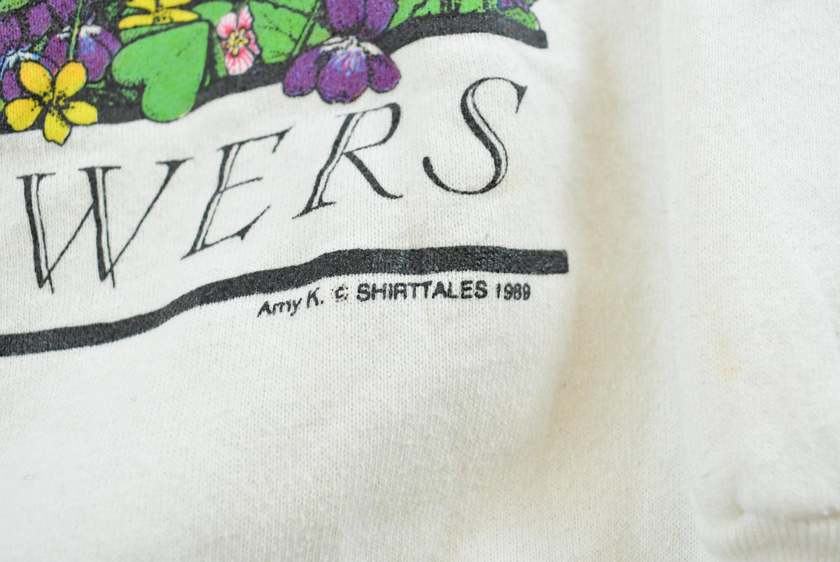 Vintage 1989 Nature Print Wildflowers Sweatshirt Mens Men's Medium from propervintagecanada