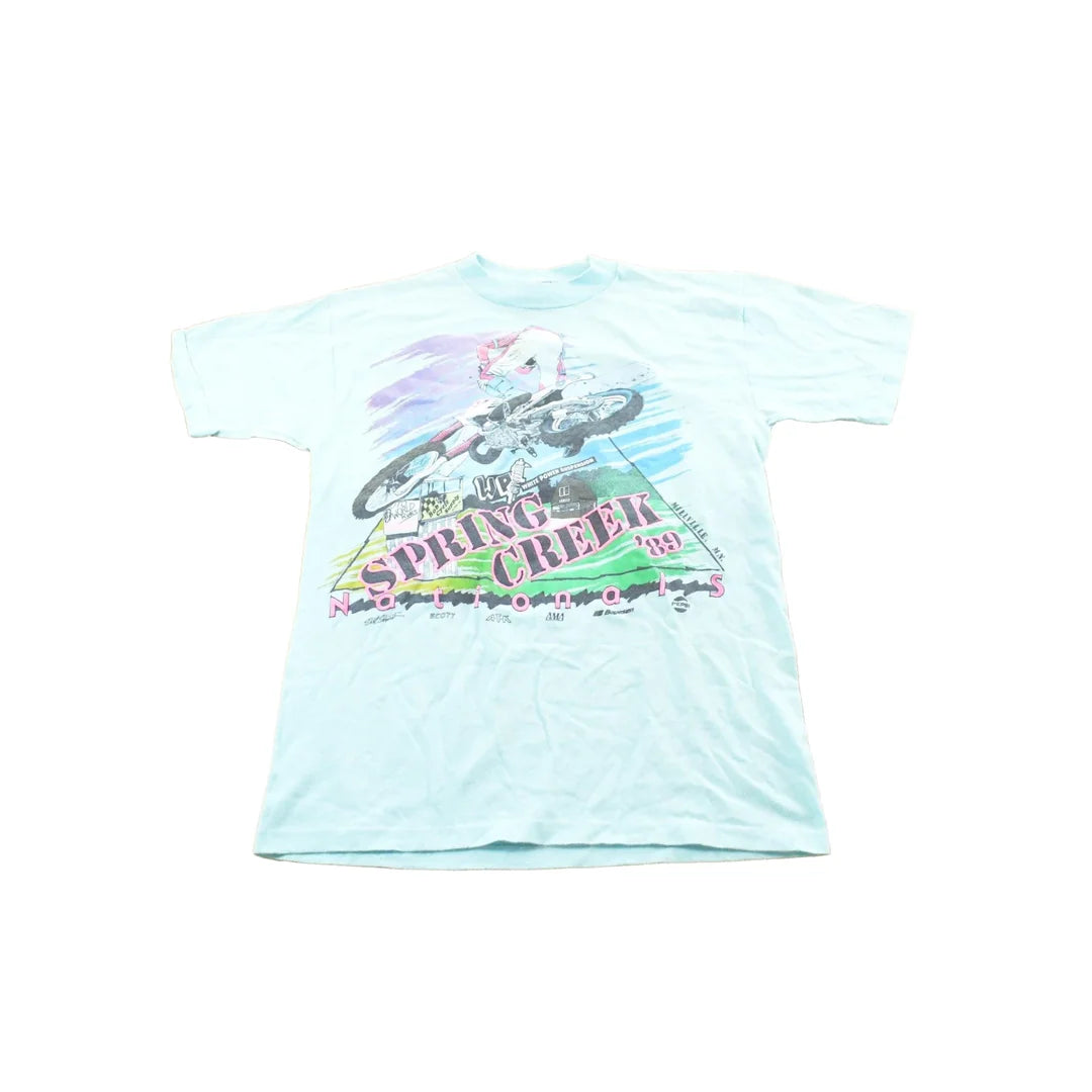 Vintage 1989 Spring Creek Nationals Motocross Racing T-Shirt Mens S from propervintagecanada
