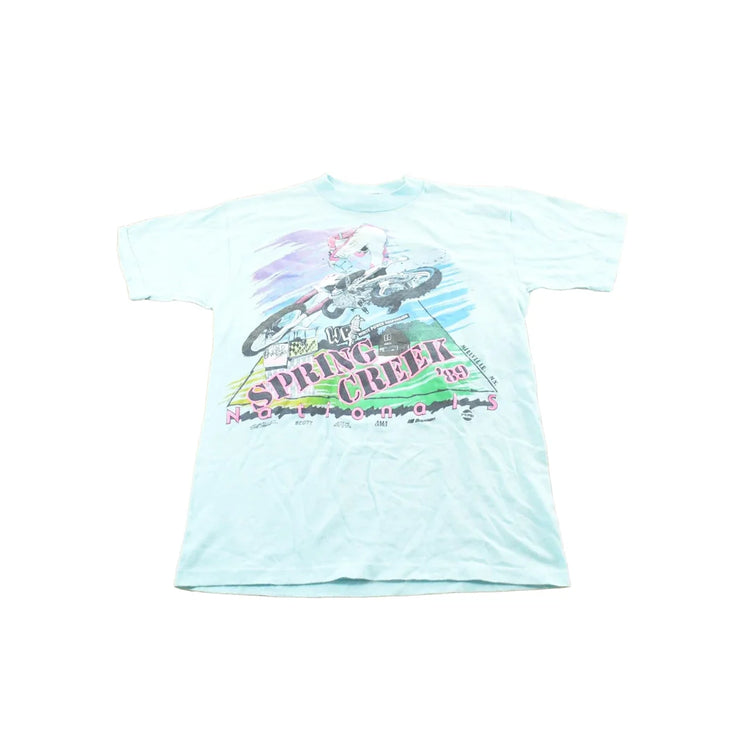 Vintage 1989 Spring Creek Nationals Motocross Racing T-Shirt Mens S from propervintagecanada