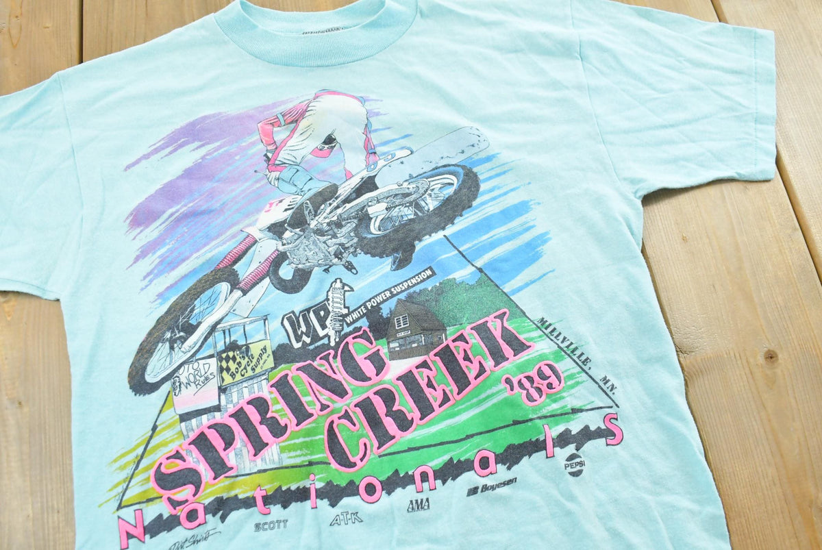 Vintage 1989 Spring Creek Nationals Motocross Racing T-Shirt Mens S from propervintagecanada