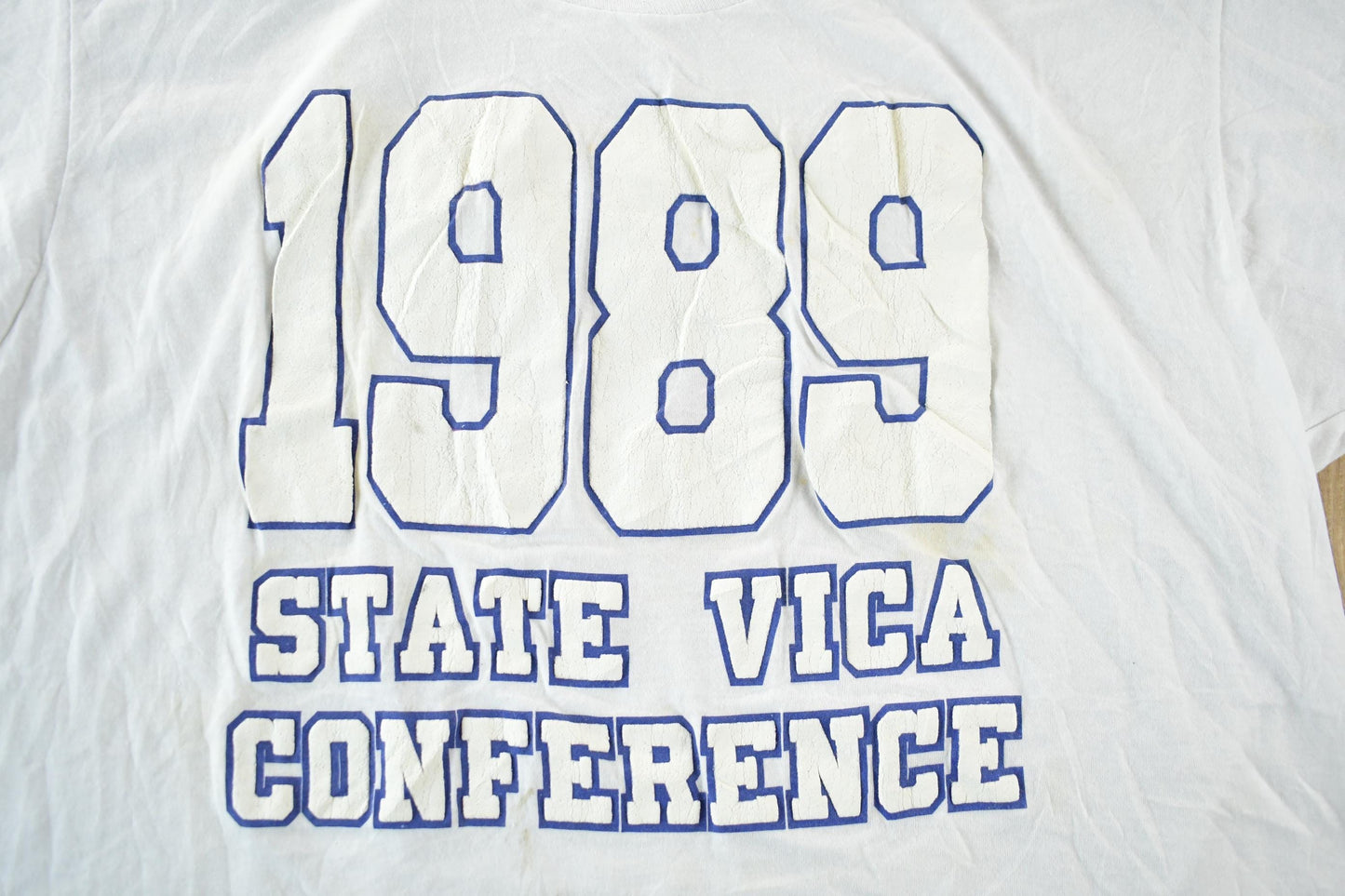 Vintage 1989 State Vica Conference University Collegiate T-Shirt Men's XL from propervintagecanada