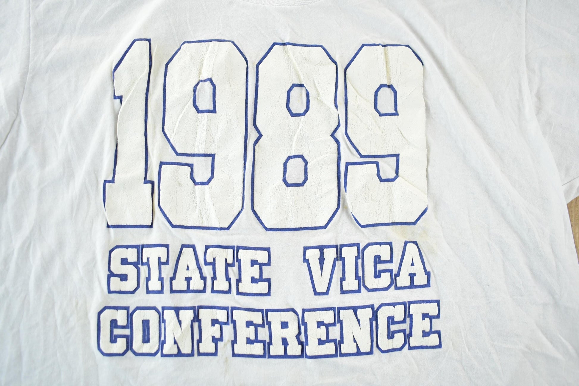 Vintage 1989 State Vica Conference University Collegiate T-Shirt Men's XL from propervintagecanada