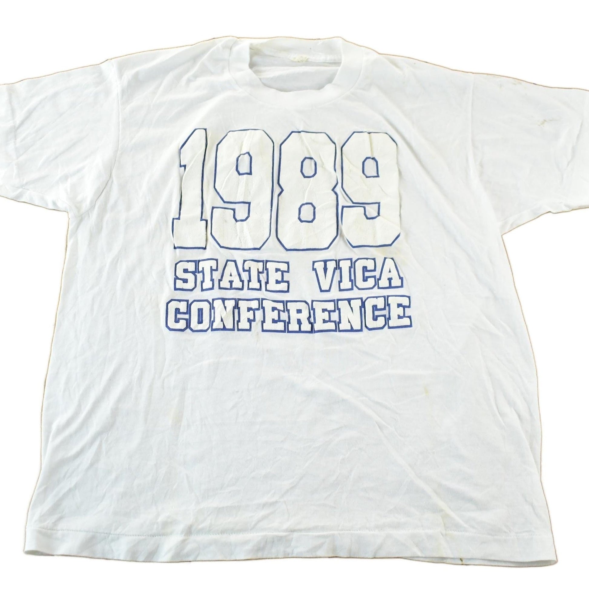 Vintage 1989 State Vica Conference University Collegiate T-Shirt Men's XL from propervintagecanada