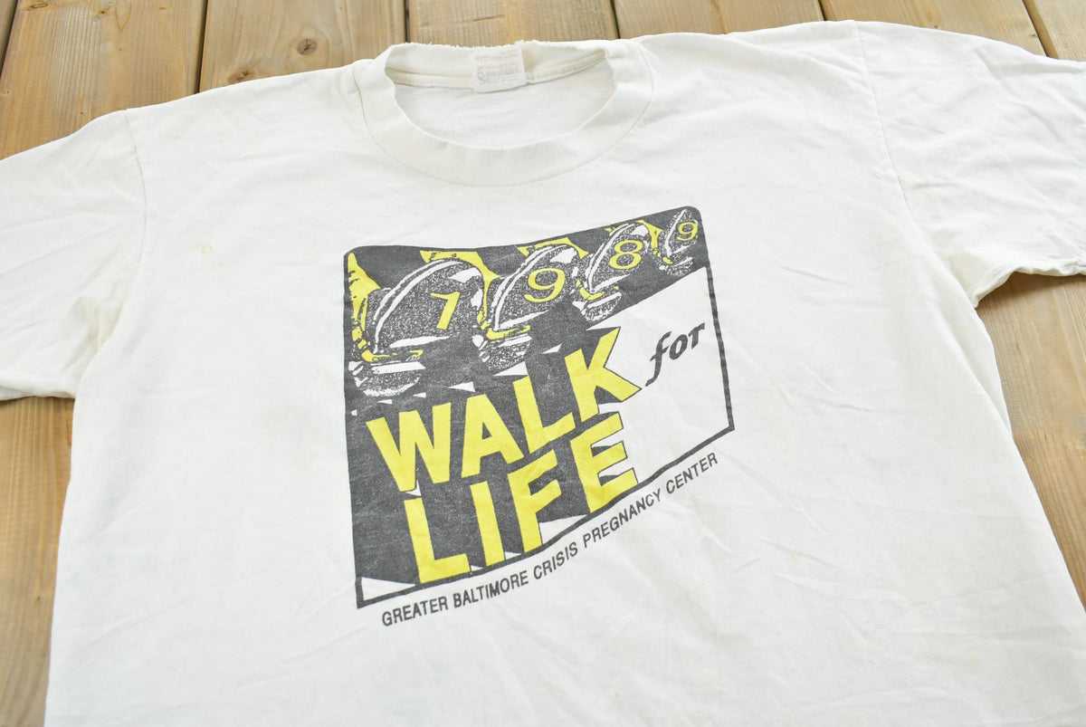 Vintage 1989 Walk For Life Baltimore Pregnancy T-Shirt Mens M from propervintagecanada