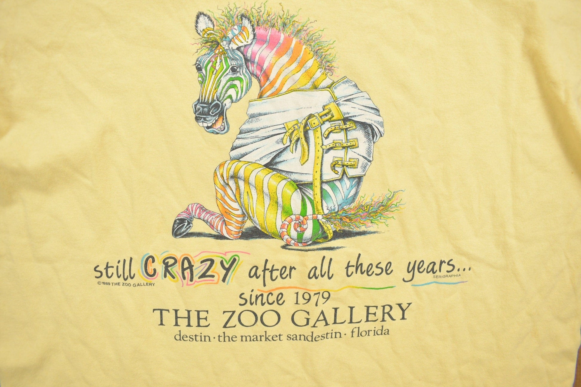 Vintage 1989 Zoo Gallery Zebra Florida T-Shirt Men's Large from propervintagecanada