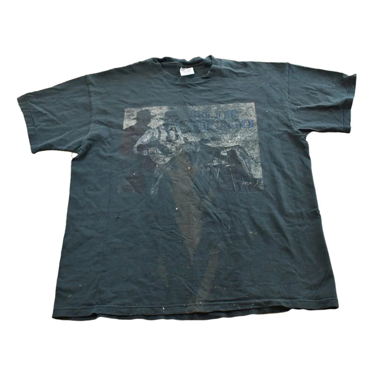Vintage 1990 Blue Chicago T-Shirt Mens Men's Large from propervintagecanada