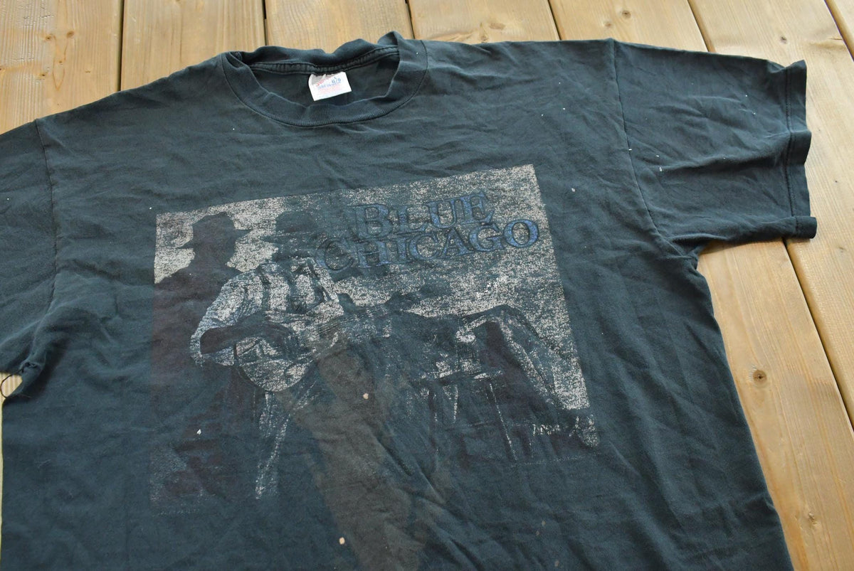 Vintage 1990 Blue Chicago T-Shirt Mens Men's Large from propervintagecanada
