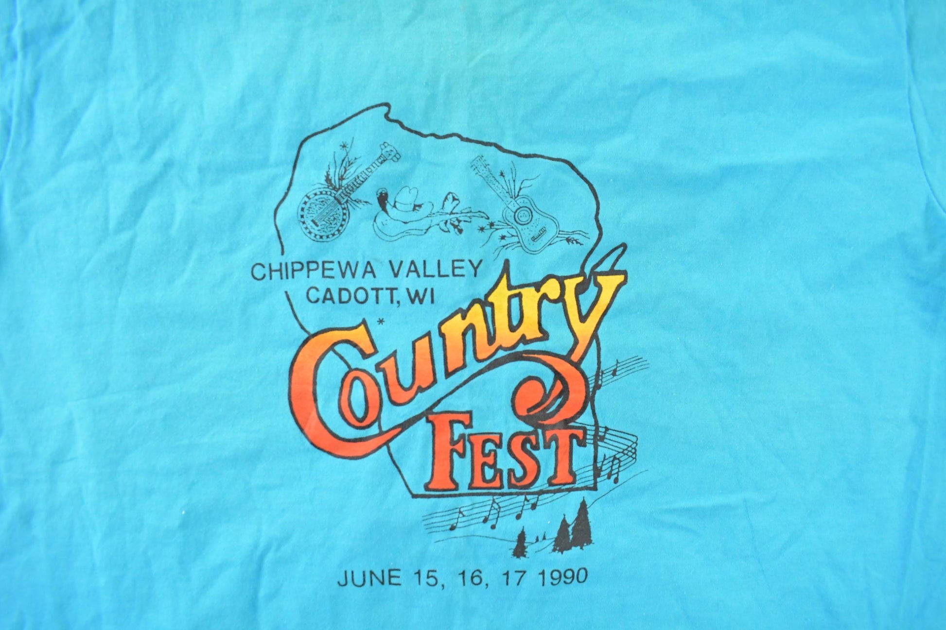 Vintage 1990 Country Fest Music Fair Graphic T-Shirt Men's Large from propervintagecanada
