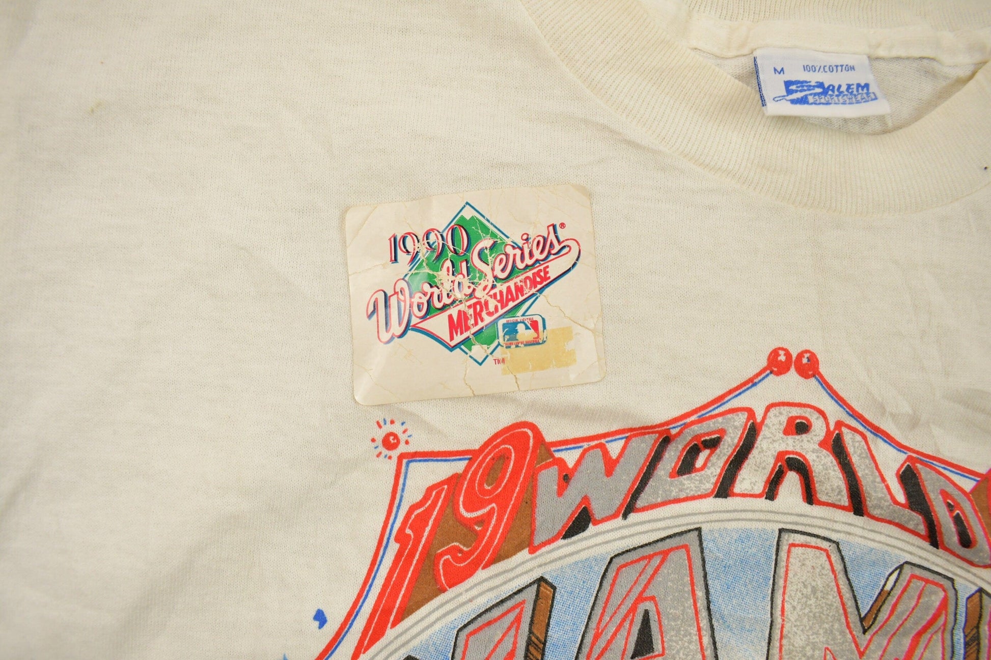 Vintage 1990 Deadstock Cincinnati Reds Big Head World Series MLB Graphic T-Shirt Men's Medium from propervintagecanada