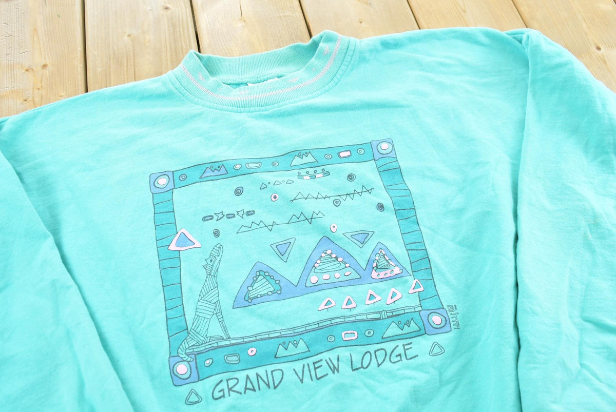 Vintage 1990 Grand View Lodge Minnesota Wolf Souvenir Crewneck Sweatshirt Men's M from propervintagecanada