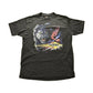 Vintage 1990 Harley Davidson Motorcycles 3D Emblem Black Jaguar Graphic T-Shirt Men's Medium from propervintagecanada