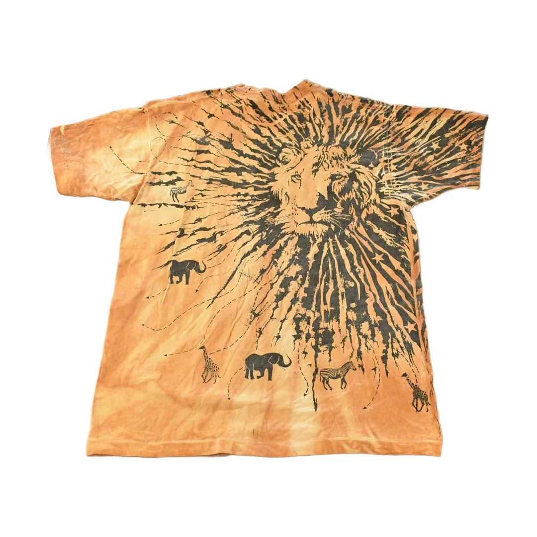 Vintage 1990 Lion African Animals All Over Print Graphic T-Shirt Men's 2XL from propervintagecanada
