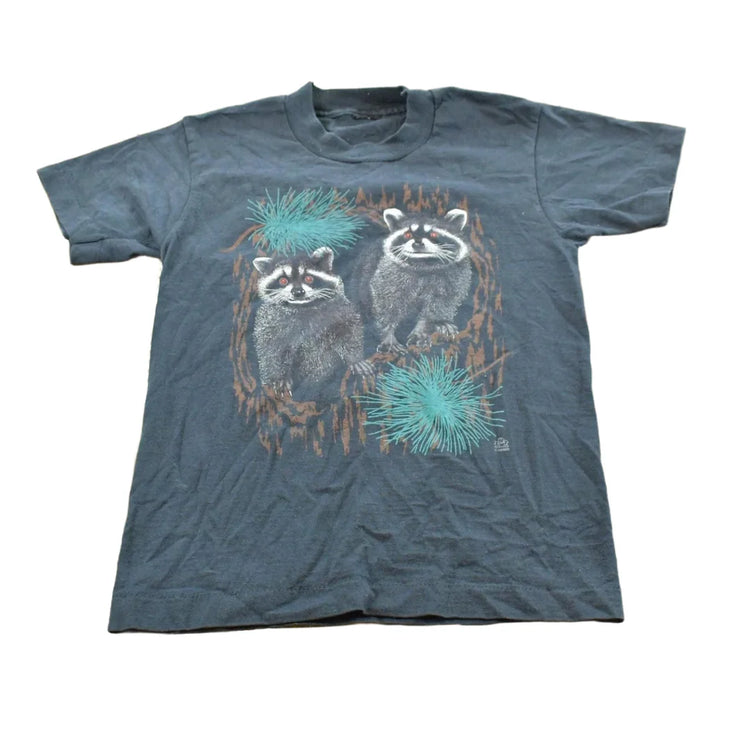 Vintage 1990 LSJ Raccoon Nature T-Shirt Men's XS from propervintagecanada