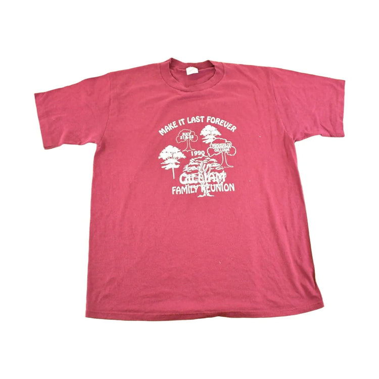 Vintage 1990 Make It Last Forever Gilliam Family Reunion Souvenir Travel T-Shirt Mens L from propervintagecanada