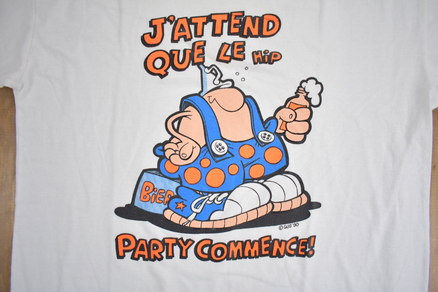 Vintage 1990 Party Commence Graphic T Shirt Men's XL from propervintagecanada
