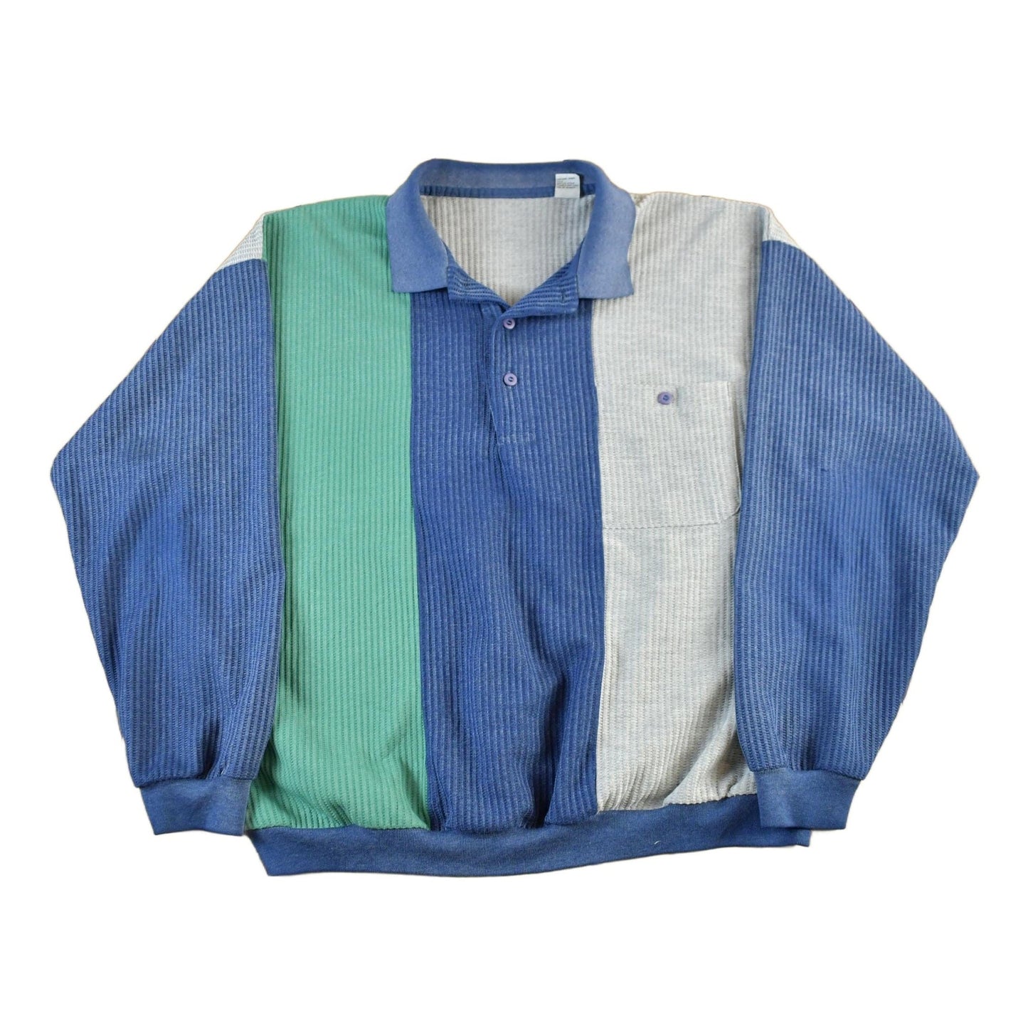 Vintage 1990 Quarter Button Rugby Collared Sweatshirt Men's 2X from propervintagecanada