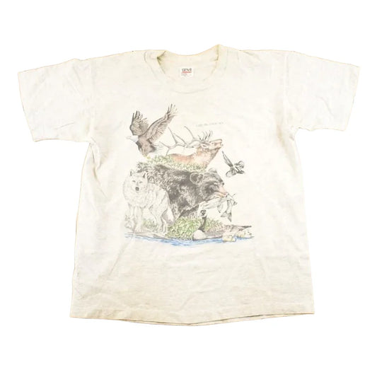 Vintage 1990's 1000 Islands NY Wolf Bear Outdoorsman T-Shirt Men's M from propervintagecanada