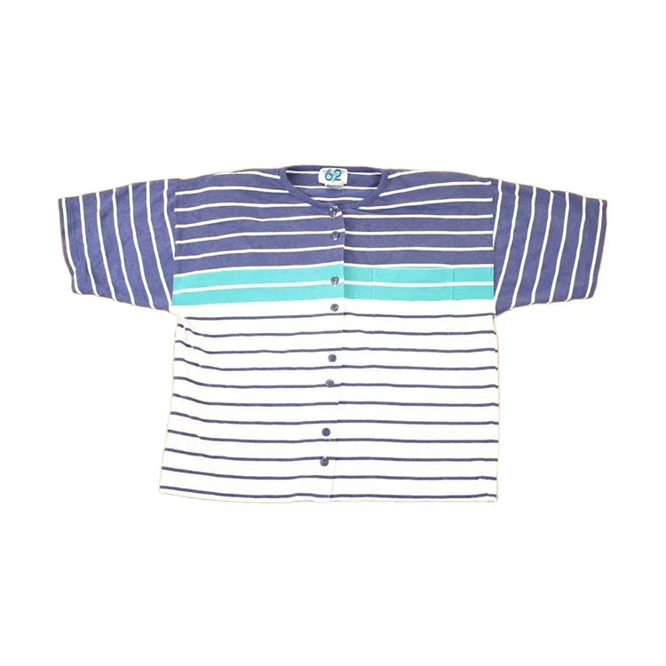Vintage 1990's 62 East Colorblock Striped Button Up Shirt Men's M from propervintagecanada