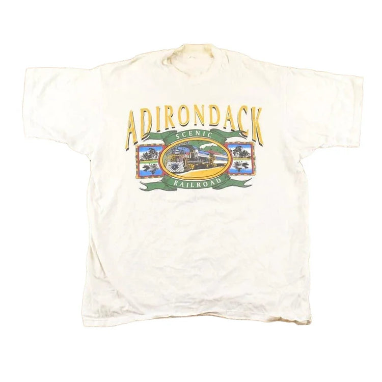 Vintage 1990's Adirondack Scenic Railroad Souvenir Travel T-Shirt Men's M from propervintagecanada