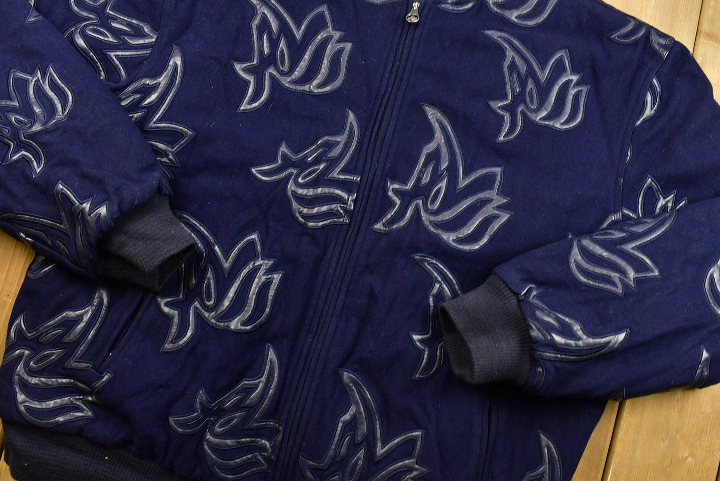 Vintage 1990'S Al Wissam Leather Patched Wool Bomber JacketMen's 3XL from propervintagecanada