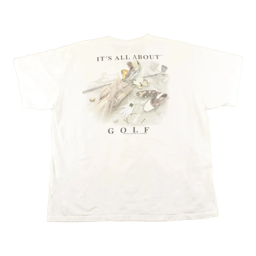Vintage 1990's All About Golf Souvenir Travel T-Shirt Men's XL from propervintagecanada
