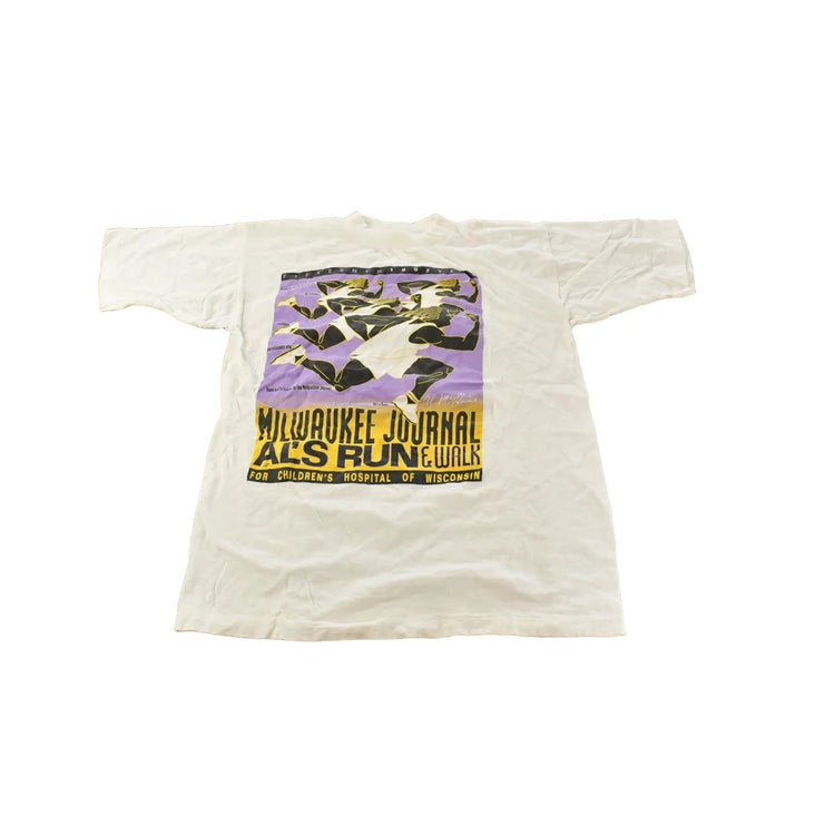 Vintage 1990's ALS Run Milwaukee Journal Souvenir Travel T-Shirt Mens M from propervintagecanada