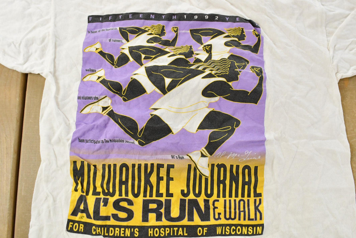 Vintage 1990's ALS Run Milwaukee Journal Souvenir Travel T-Shirt Mens M from propervintagecanada