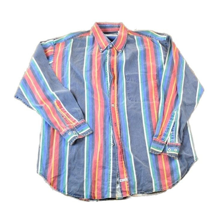 Vintage 1990's American Eagle Striped Button Up Western Shirt Made In USA Men's XL from propervintagecanada