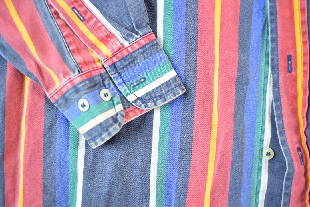 Vintage 1990's American Eagle Striped Button Up Western Shirt Made In USA Men's XL from propervintagecanada