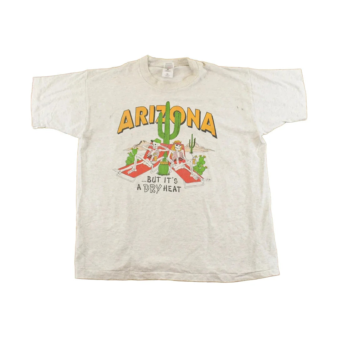 Vintage 1990's Arizona Dry Heat Pool Skeletons Souvenir Travel T-Shirt Men's L from propervintagecanada