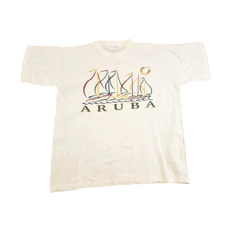 Vintage 1990's Aruba Souvenir Travel T-Shirt Mens L from propervintagecanada
