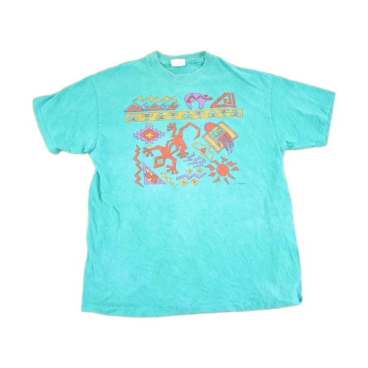 Vintage 1990's Aztec Lizard Souvenir Travel T-Shirt Men's M from propervintagecanada