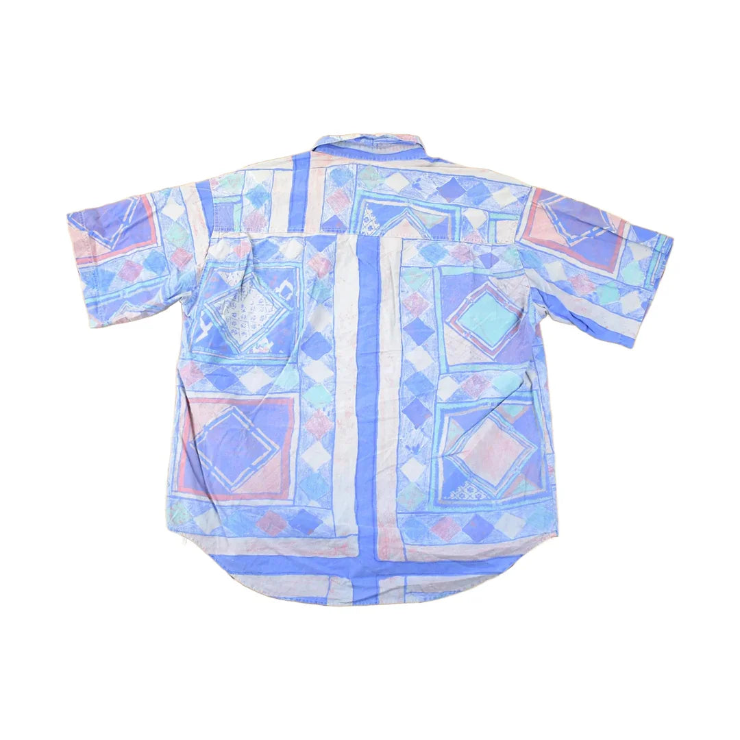 Vintage 1990's Bugle Boy Abstract Button Up Shirt Men's XL from propervintagecanada
